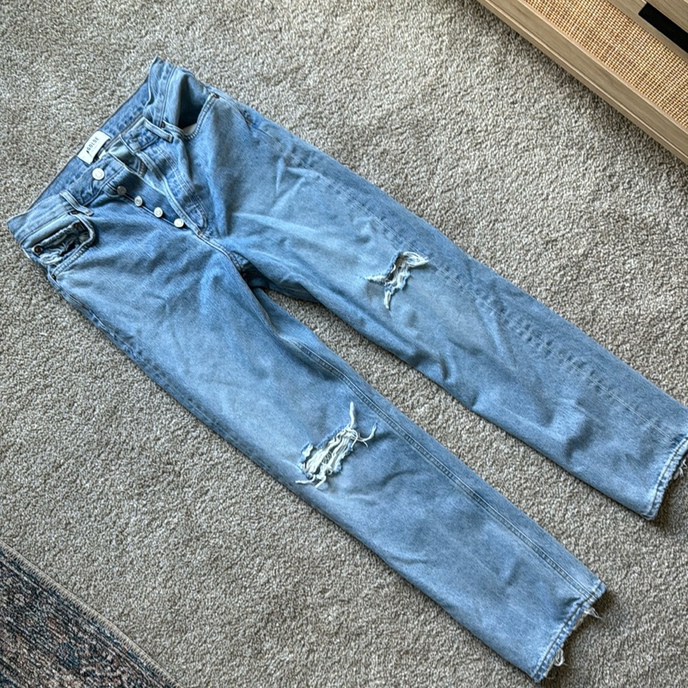Agolde distressed denim size 24, but run large